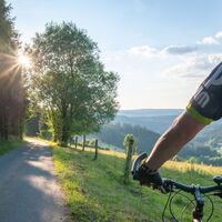 Radfahrer Weg im Blick