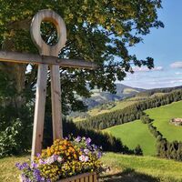 Aussicht vom Hochegger-Kreuz, Almenland in der Oststeiermark