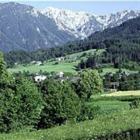 Blick auf St. Margareten im Rosental. 