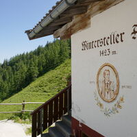 bei der Alm ists im Schatten sehr angenehm