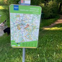 Schild Wandern im Kneippland Unterallgäu in Eldern