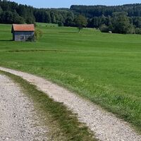 Hütte am Wegrand Richtung Schelmenheider Wald