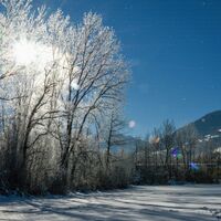 Der Talboden bei Ilanz im kalten Winter
