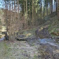 Über Brücklein zum Wasserfall
