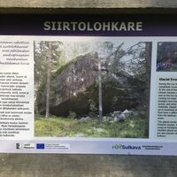 Hinweisschild für den Naturpfad, Blockgletscher