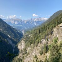 Sicht aus dem Felsenweg zum Cassons und Ringelspitz