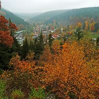 Ohrdruf Blick von der Gothaer Vereinshütte auf Luisenthal
