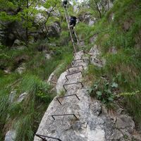 Der Abschnitt der "Via ferrata" in der Nähe von Santa Barbara