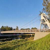 Zaßnitzer Hängebrücke - Blick vom Zaßnitzer Muldenufer
