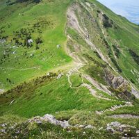 Blick auf Stockhorntreppe - Wasserscheide-Stockhorn