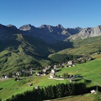 Aussicht auf Innerarosa vom Tschuggen runter