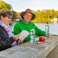 Wanderpause am Itzenplitzer Weiher