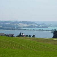 Am Rückweg mit Blick auf die Trumer Seen.