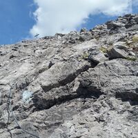 Aufstieg zum Saulakopf teilweise Seilgesichert