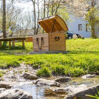 Spielplatz Schatzinsel mit "echter" Schatztruhe und einem Piratenschatz