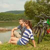 Radlerrast bei der Donau