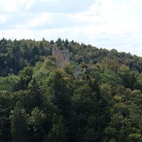 Blick vom Kaiserstand zur Ruine Kallenberg