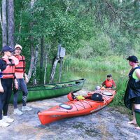 Pause am Staudamm Hirvivuoltee