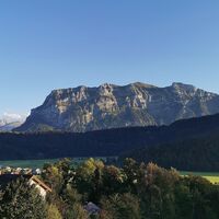 Blick auf Bizau und die Kanisfluh