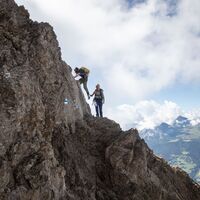 knifflige Stelle auf dem Weg zum Lenzerhorn