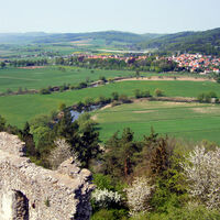 Blick ins Werratal vom Turm der Ruine Brandenburg