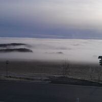 Nebelbänke an der Hohen Geba, Blick von der Träbeser Bauernstube