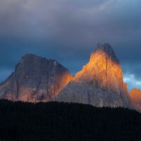 Sonnenuntergang über den Pale di San Martino