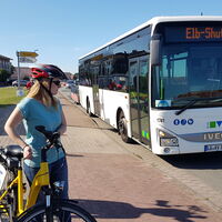 ELB-SHUTTLE am Fähranleger Hoopte