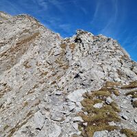Abstiegsweg, Rückblick zum Gipfel
