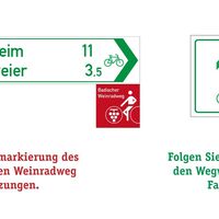 Hinweis zur Beschilderung des Badischen Weinradweg