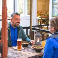 Einkehr im Mühlenbiergarten in Schmilka