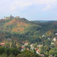 Blick auf die Wartburg vom Burschenschaftsdenkmal in Eisenach