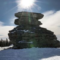 Der Teufelstein in den Fischbacher Alpen