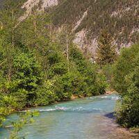 Scharnitz - Wanderung zur Adlerkanzel - Blick auf die Isar Hochformat.jpg