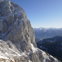 Rückblick zum Aufstiegsweg