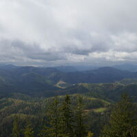 Blick in Richtung Hochschwab - die Wolken hängen tief