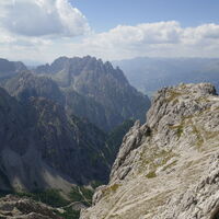 Blick zu Spitzkofel und Laserzwand