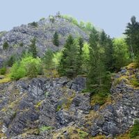 Stillgelegter Basalt-Steinbruch unter dem Nordgipfel des Hohenstoffeln