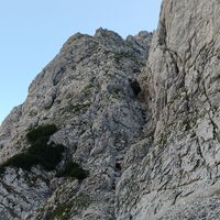 Beginn der Kletterpassage ohne Seilversicherung