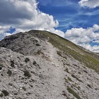 Der Weg am Grat vom Meregg Richtung Steirische Kalkspitze