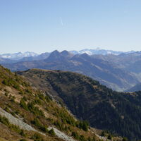 links der Große Hafner, markant in der Bildmitte der Bernkogel und der Sladinkopf, rechts davon der Ankogel
