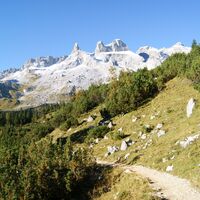 Blick auf die Drei Türme im Rätikon