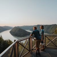 Radfahrer bei der Schlögener Schlinge
