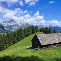 Blick über die Hochsteinalm (Nickeralm) zum Gr, Priel
