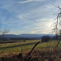Ausblick nach dem Abstieg durch den Wald