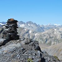 L'omino di pietra in vetta