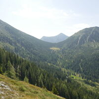 Blick zum Seitenstallpolster - Im Hintergrund der Zinkenkogel, rechts der Wurzleiten Gipfel