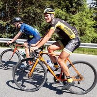 Rennradfahrer bei der Dolomitenradrundfahrt