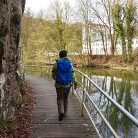 Am Hauseleyfelsen bei Weilburg - Hölzener Steg oberhalb der Lahn