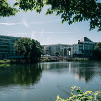 MüGa, Blick auf Stadthafen, Mülheim an der Ruhr